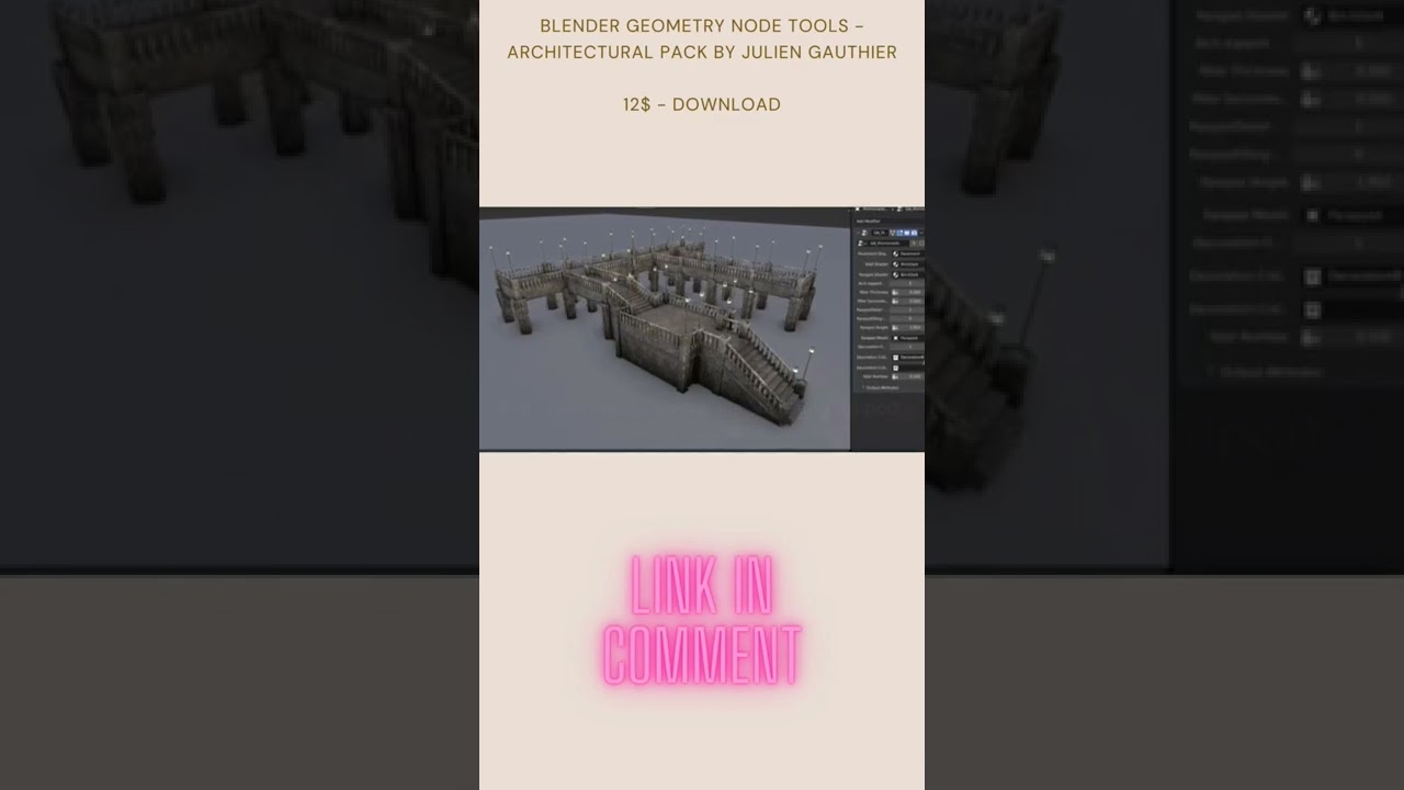 Blender Geometry Node Tools - Architectural Pack by Julien GAUTHIER. 12$