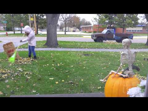 10-26-2019 Rapid City, SD - Mowing Snow and Halloween Raking Timelapse