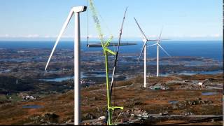 preview picture of video 'Første straum frå Midtfjellet Vindkraft'
