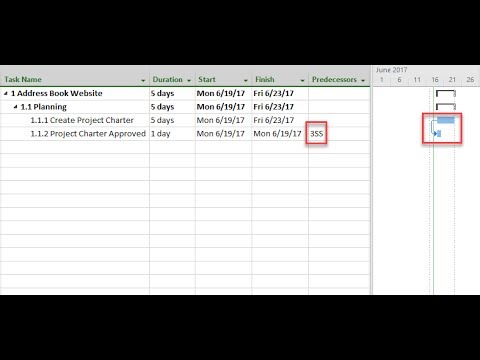 How to Add a Start to Start (SS) Dependency in Microsoft Project 2016