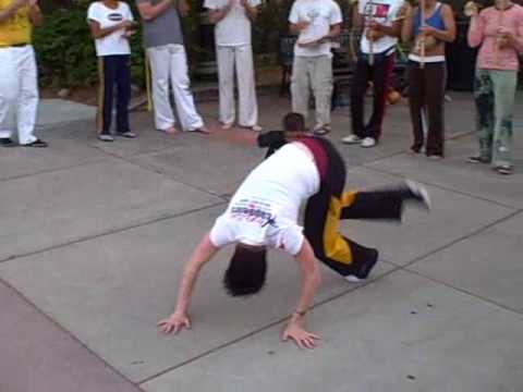 Arrepiada & little guy (Longmont capoeira) Street roda 7/24/09