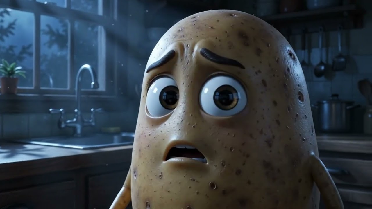 0804: 🥔 Aloo Horror Night 😱Raat ke andhere me… Aloo ne kuch suna… 😨”