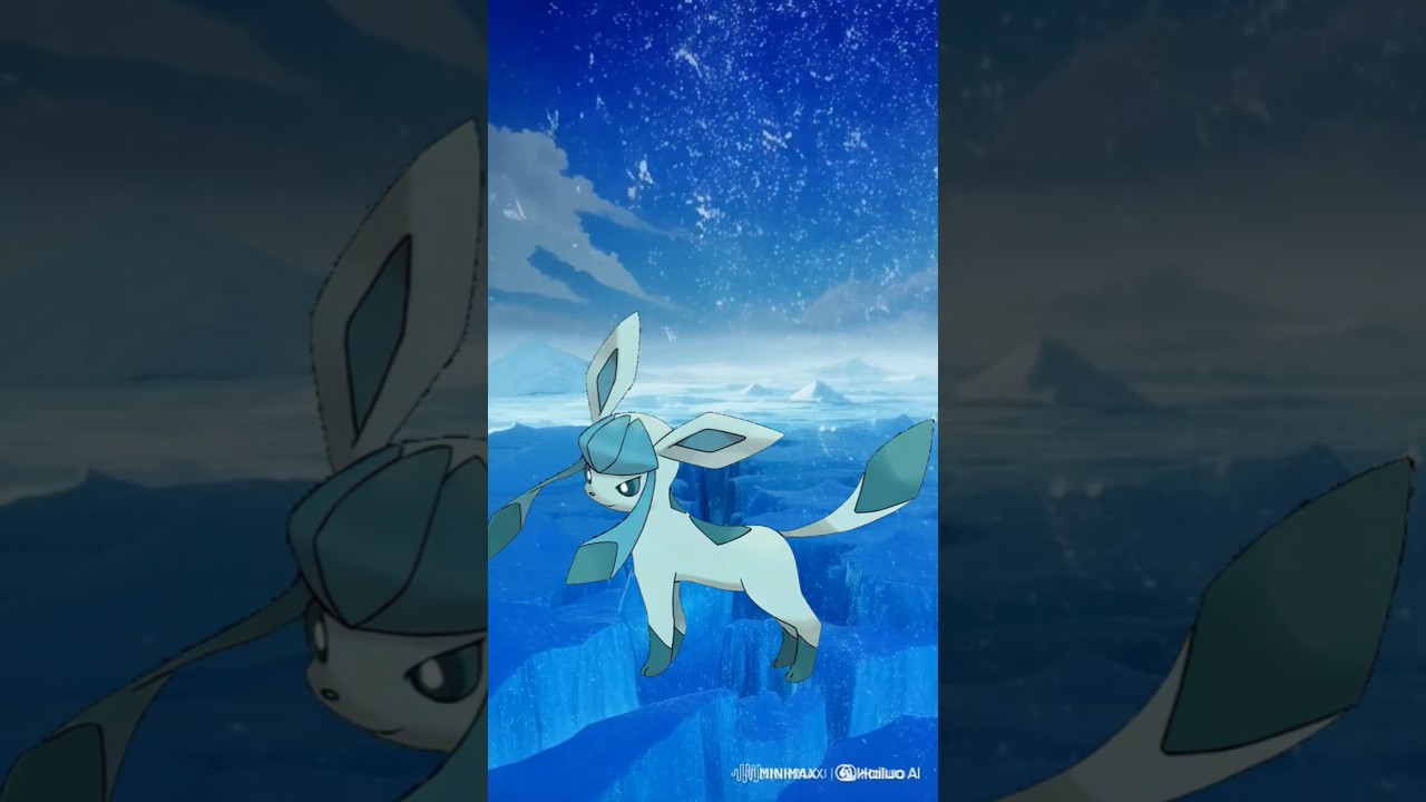 Eevee evolves into Glaceon #eevee #glaceon #pokemon #evolution #animation #ice