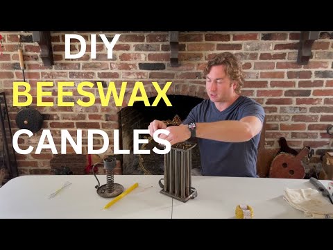 How to make Beeswax Candles; Colonial Style Candle, Using a Primitive 'Tin Candle Mold'; DIY