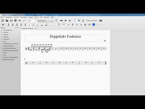 Doppeltakt Faulenzer / Doppelfaulenzer für Drum-Set Notationen | MuseScore - Tutorial