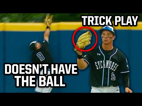 Outfielder pretends to rob a home run, a breakdown