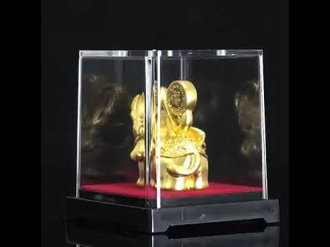 24k Gold Foil Frog Feng Shui Toad Chinese Golden Frog Money Lucky Fortune Wealth