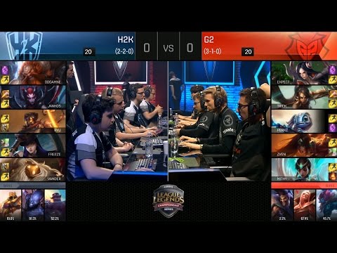 H2K vs G2 Game 1 Highlights - H2K vs G2 ESPORTS EU LCS Week 3 Summer 2016