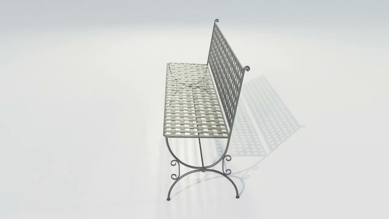 Panchina in ferro battuto Modello 3D