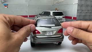 Handmade Auto Garage Diorama: White Lexus LX 570 SUV & Silver Lexus RX 300 SUV Diecast Model Cars