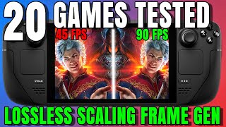 Lossless Scaling on Steam Deck - Frame Gen Tested in 20 Games!