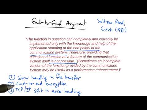 End to End Argument Georgia Tech Network Implementation