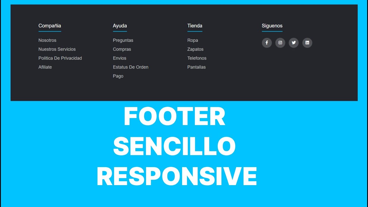 como HACER un FOOTER en HTML y CSS SENCILLO 🚀
