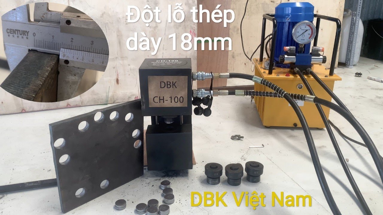 Video Máy đột lỗ thủy lực CH-100 - Đầu đột lỗ thủy lực DBK CH-100