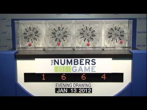 Evening Numbers Game Drawing; Friday, January 13, 2012