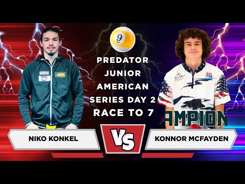 Niko Konkel vs Konnor McFayden | 9 Ball | Race to 7 | Predator Junior American Series Stop 6 | Day 2