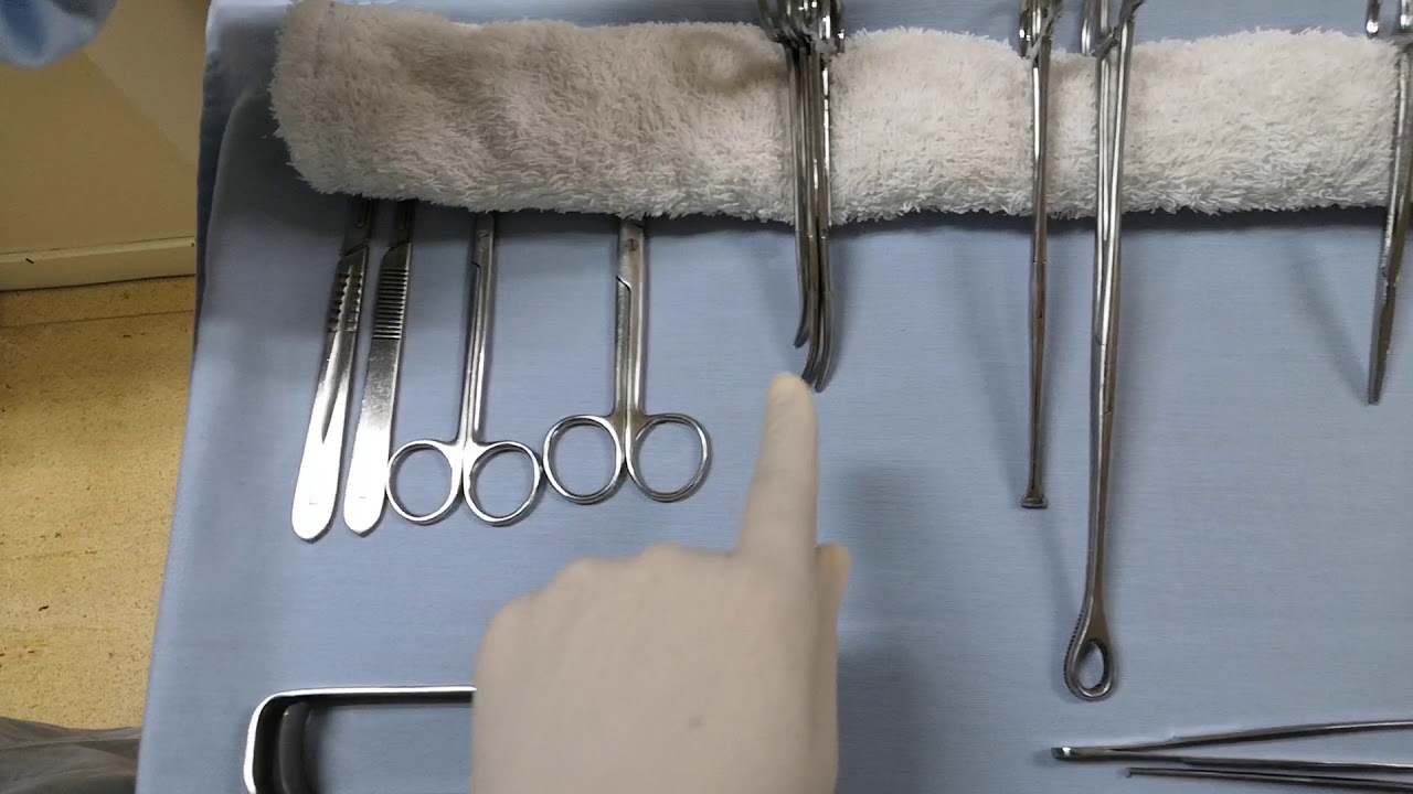 Colocación de tiempos quirúrgicos en mesa de mayo. Cirugía menor. Especificaciones en descripción: