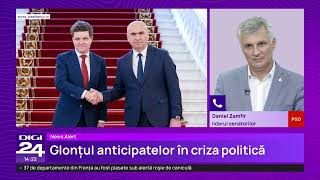 Daniel Zamfir: Pentru mine este limpede că Ilie Bolojan, cu USR și AUR doresc alegeri anticipate