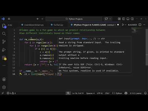 Flames Game In Python Python Projects