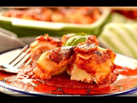 Rotolini farciti con ricotta e prosciutto e cotti al forno - Baked ricotta and prosciutto pasta