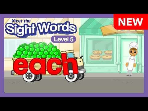 Meet the Sight Words Level 5 "eαch" (Written "α" form) | Preschool Prep Company