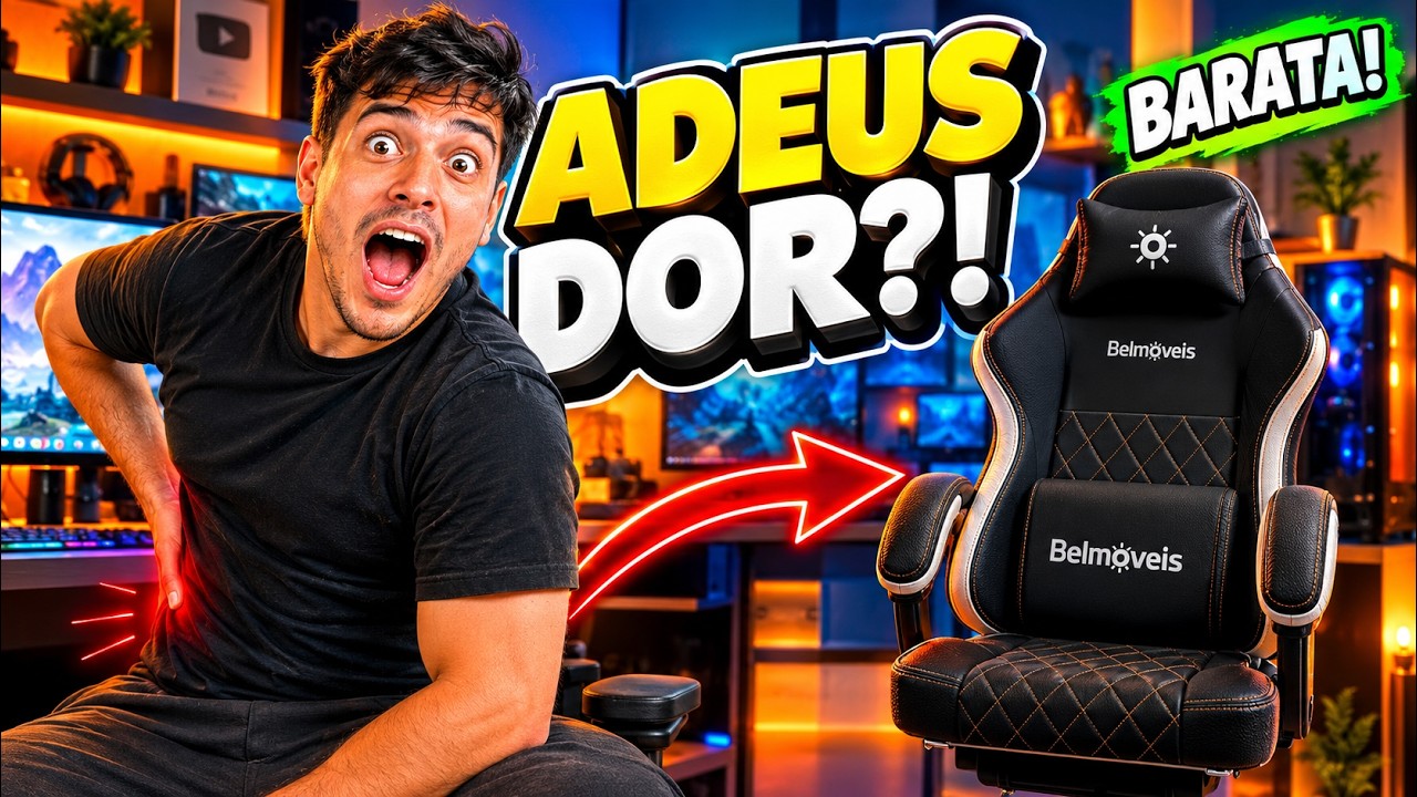 Melhor Cadeira para Trabalhar Sentado o Dia Todo?  Cadeira Gamer BARATA com Molas Ensacadas