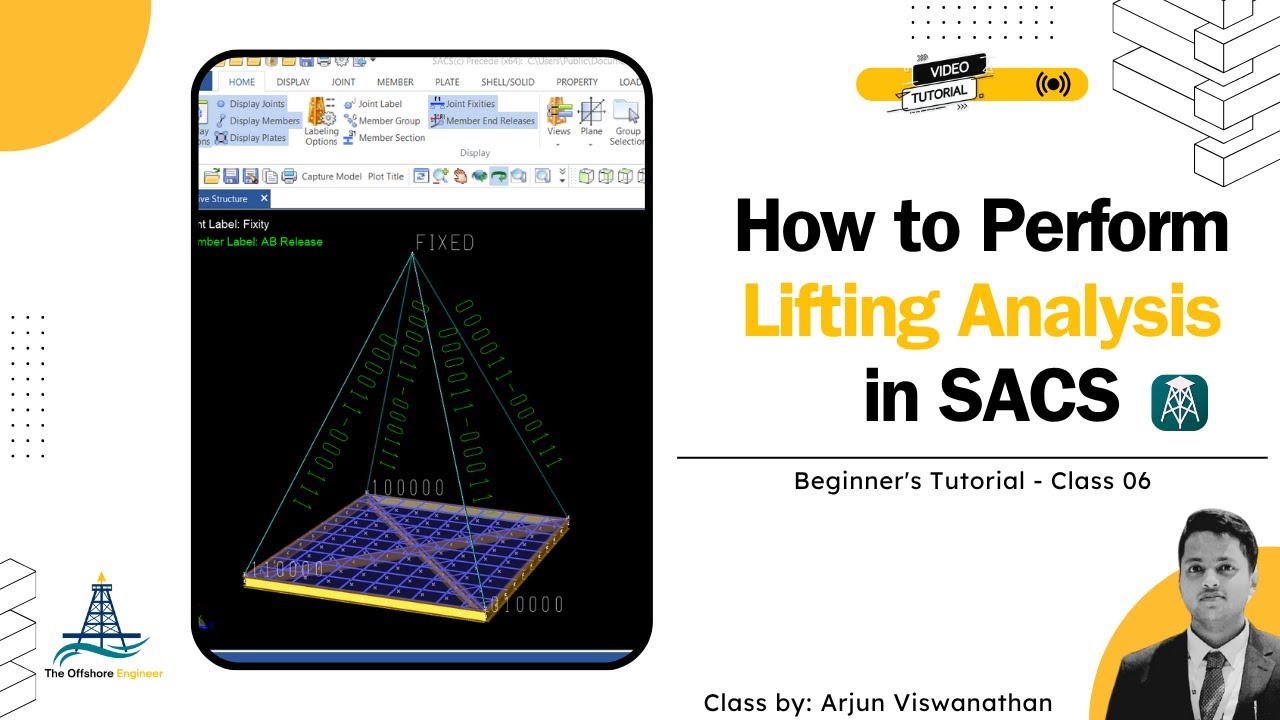 How to Perform Lifting Analysis in Bentley SACS: Hook-Point, Slings, API, and Code Checks Tutorial