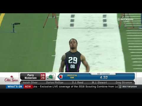 Tulane Football's Parry Nickerson - 2018 NFL Combine 40-yard Dash