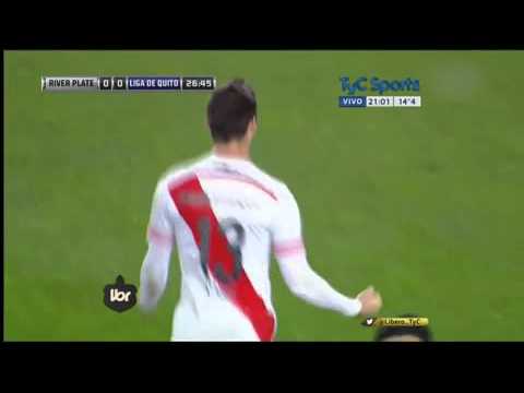 River 2 - 0 Liga de Quito Goles de Alario y Mora.