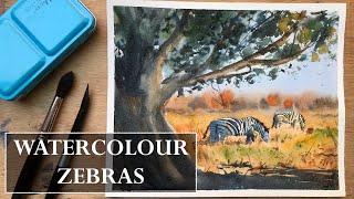 Watercolour Zebras - Full Process Tutorial