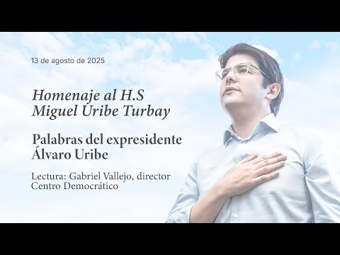 Palabras de Álvaro Uribe a Miguel Uribe Turbay, leídas por Gabriel Vallejo, director del CD