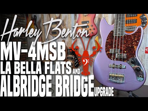 La Bella Flats & Albridge Quick Release Bridge in the Harley Benton MV-4MSB - LowEndLobster Builds
