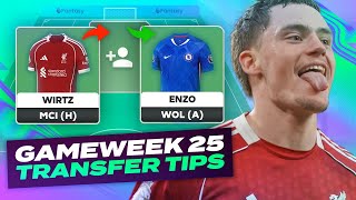 SELL WIRTZ & EKITIKE 🤔  FPL TRANSFER TIPS GAMEWEEK 25 | Fantasy Premier League Tips 2025/26