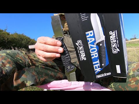 COLD STEEL RAZOR TEK - 5" blade - KNIFE DESTRUCTION TEST - UNTIL IT BREAKS - STEEL: 4116 SS