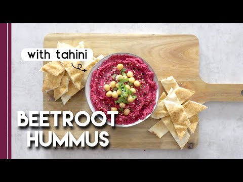 Beetroot Hummus recipe with Tahini | How to make Pink Hummus