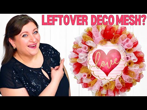 How to Make a Basic Curly Deco Mesh Valentines Wreath Tutorial