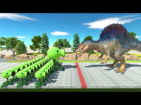 Peashooter vs 9999 Spinosaurus - Animal Revolt Battle Simulator
