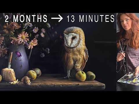 Owl vs Mouse - 2 Months of Painting in 13 min. | FULL timelapse