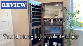 TJYGO 360° Swivel Jewelry Cabinet with Mirror Review - See before you buy