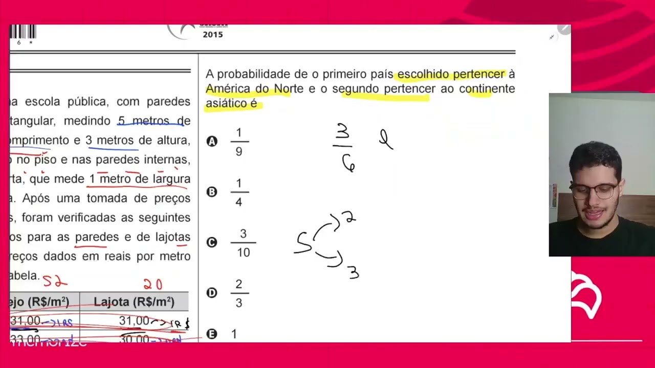 Resolução em Vídeo — Questão 160 ENEM 2015 PPL