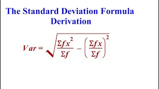 STATISTICS DERIVING THE STANDARD DEVIATION FORMULA kcse2023 math