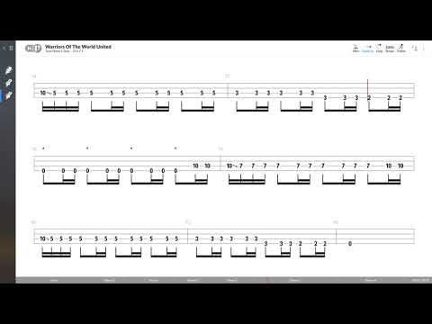 Manowar - Warriors Of The United World (BASS TAB PLAY ALONG)