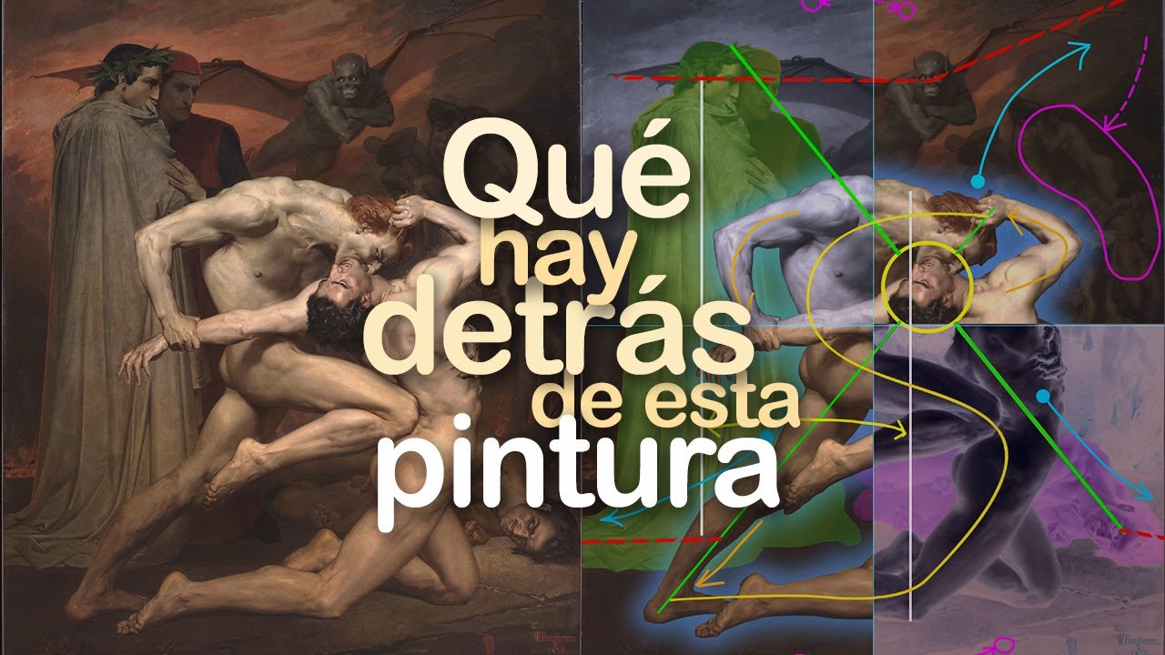 Análisis de Dante y Virgilio en el infierno de Bouguereau; tema, composición, color, etc.