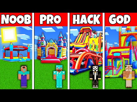 Rabbit - Minecraft Animations - Minecraft Battle: NOOB vs PRO vs HACKER vs GOD BOUNCY CASTLE HOUSE BASE BUILD CHALLENGE in Minecraft