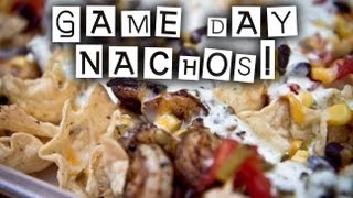 Shrimp and Chorizo Nachos with Cilantro Lime Cream Sauce