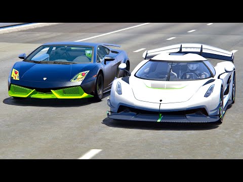 Koenigsegg Jesko vs Lamborghini Gallardo Monster 8000 HP - Drag Race 2KM