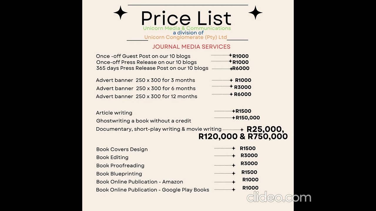 2024's Price List