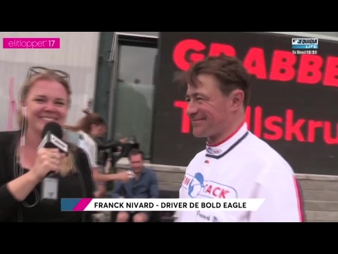La réaction de Franck Nivard après la 1ère batterie - Elitloppet 2017