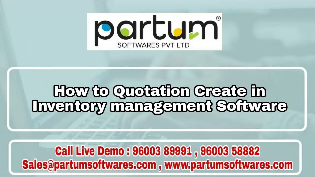 How To Quotation Create in Inventory Management Software? 📦 | Partum Softwares Pvt Ltd