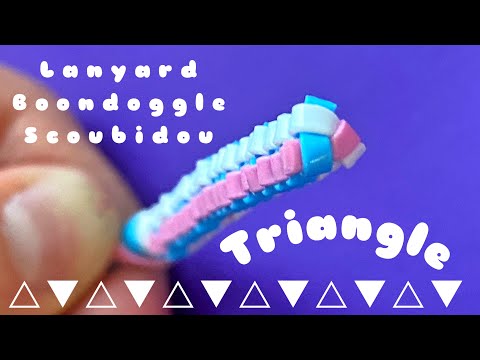 How to make the triangle box stitch for lanyard, boondoggle, Scoubidou